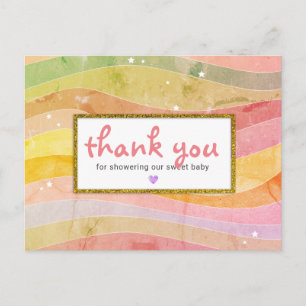 Carte Postale Merci Parties scintillant Baby shower Faux