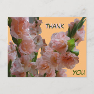 Carte postale Merci Pastel Orange Rose Gladioli