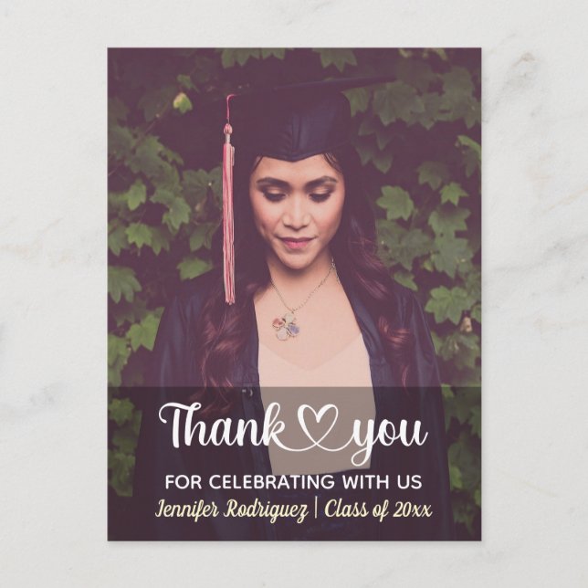 Carte Postale Merci personnalisé personnalisé de graduation phot (Devant)