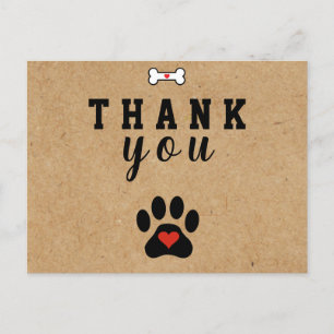 Carte Postale Merci Personnalisé Russe Paw Chien