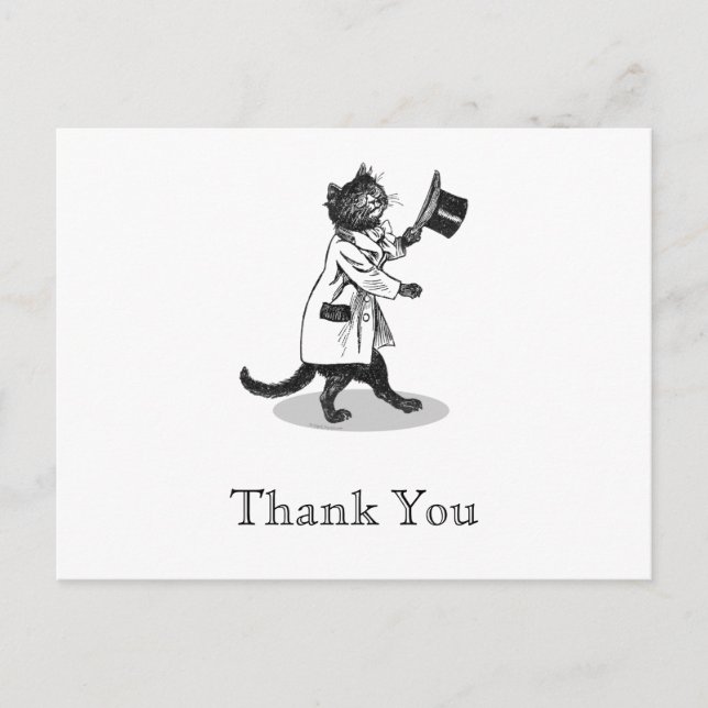 Carte postale Merci personnalisée Top Hat (Devant)