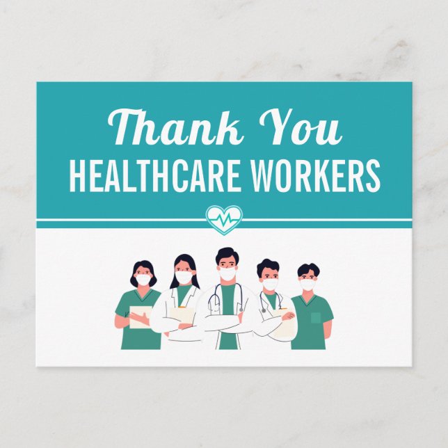 Carte Postale Merci Personnel hospitalier (Devant)