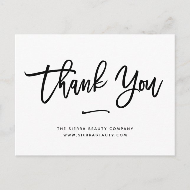 Carte Postale Merci | Petites entreprises de détail noir et blan (Devant)