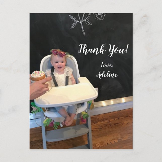 Carte postale Merci photo anniversaire (Devant)