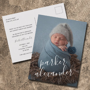 Carte Postale Merci photo bébé Faire-part de naissance