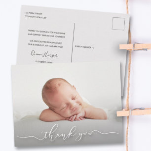 Carte Postale Merci photo bébé Faire-part de naissance