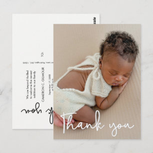 Carte Postale Merci photo bébé vertical