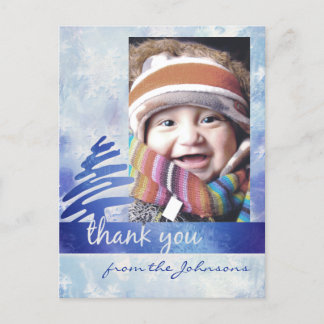 Carte postale Merci photo Blue & White Snowflake