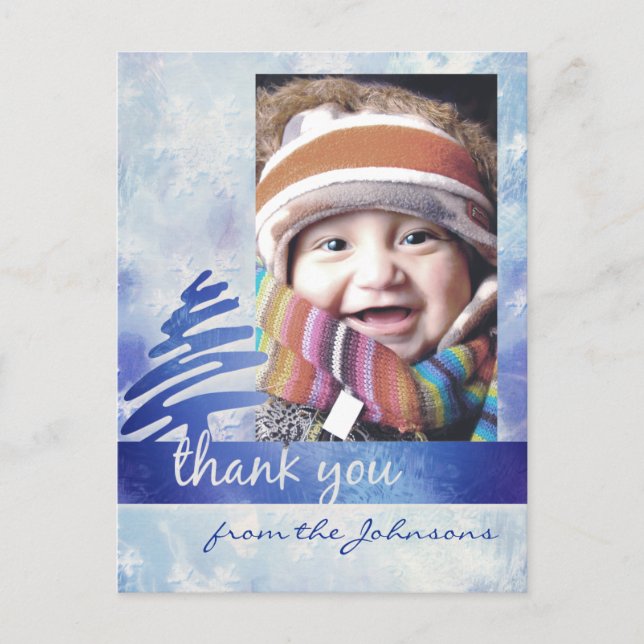 Carte postale Merci photo Blue & White Snowflake (Devant)