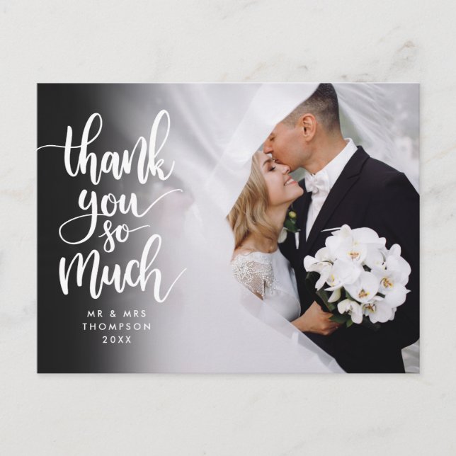 Carte Postale Merci photo de Merci de script si Mariage (Devant)