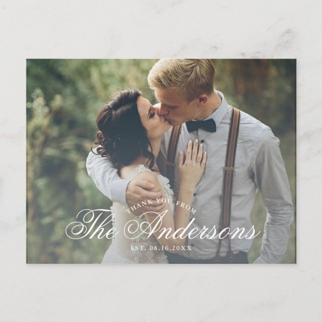 Carte postale Merci photo de nom de script (Devant)