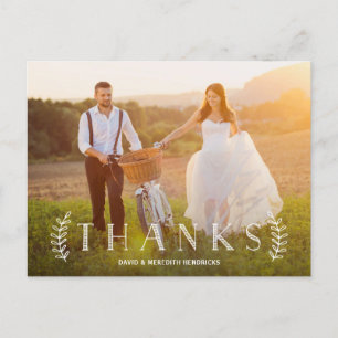 Carte Postale Merci photo de superposition blanche rustique