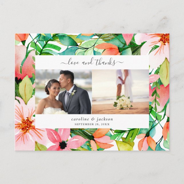 Carte postale Merci photo Fleurs tropicales (Devant)