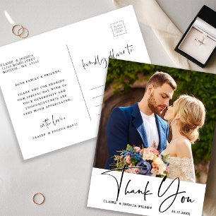 Carte Postale Merci photo Mariage à la main élégant