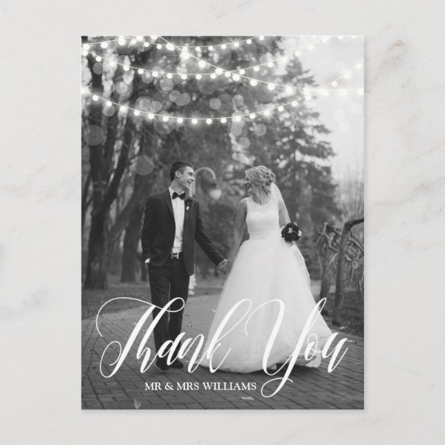 Carte Postale Merci photo Mariage de script de luminaires de cha (Devant)