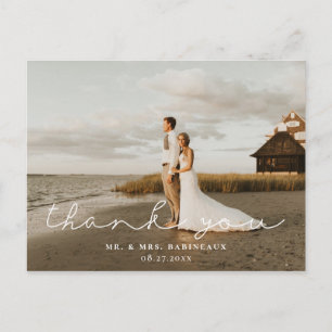 Carte Postale Merci photo Mariage de script de signature moderne