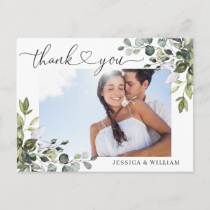 Carte Postale Merci photo Mariage Eucalyptus aquarelle