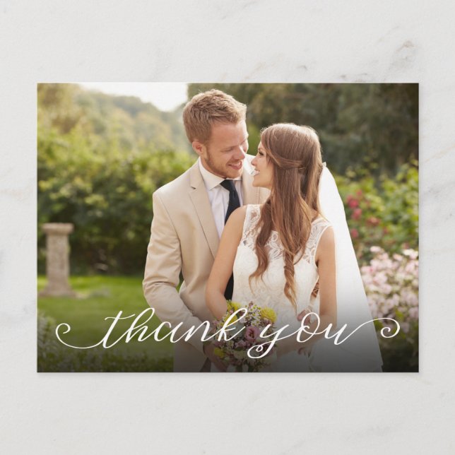 Carte Postale Merci photo Mariage horizontal (Devant)