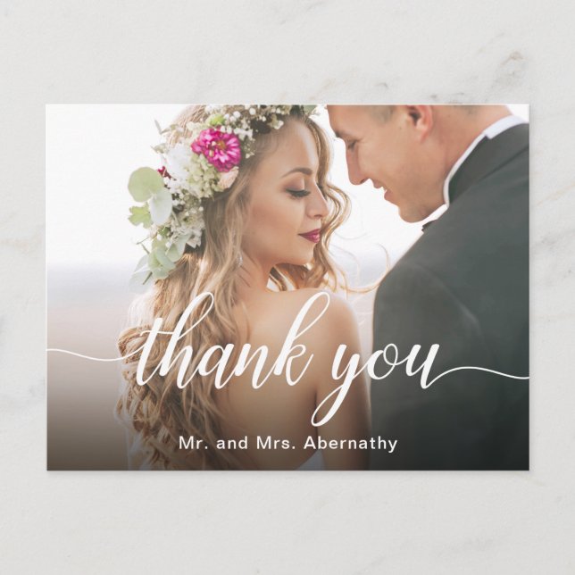Carte Postale Merci photo Mariage inspiré Boho (Devant)