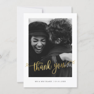 Carte postale Merci photo Mariage minimaliste