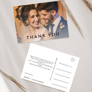 Carte Postale Merci photo Mariage moderne en blanc