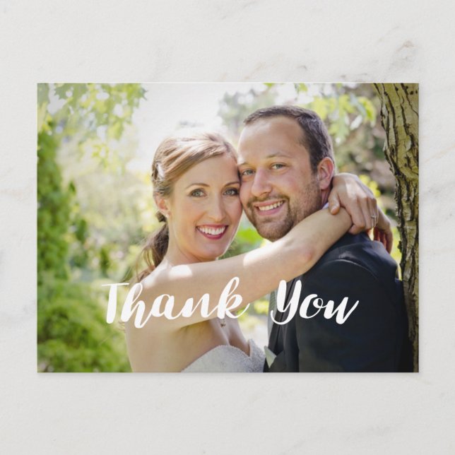 Carte Postale Merci photo Mariage tendance Horizontal (Devant)