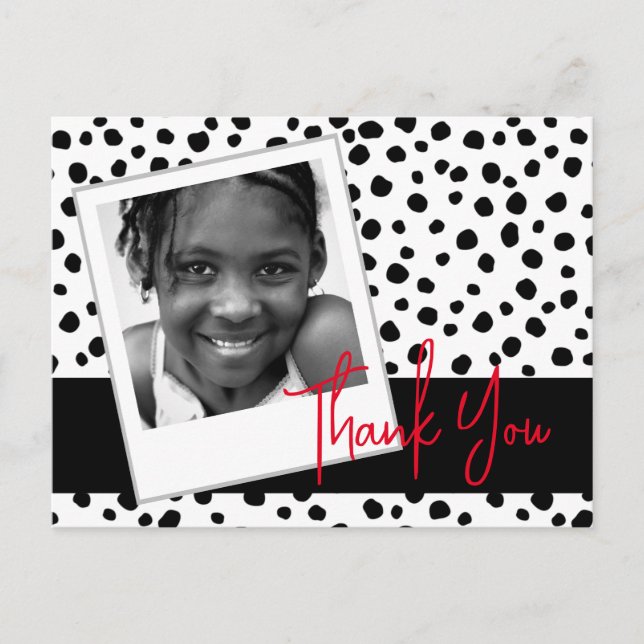Carte Postale Merci photo personnalisé Noir Blanc Zones Dalmatie (Devant)
