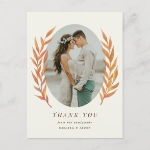 Carte Postale Merci photo simple Mariage orange