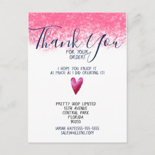 Carte Postale Merci PINK pour votre commande
