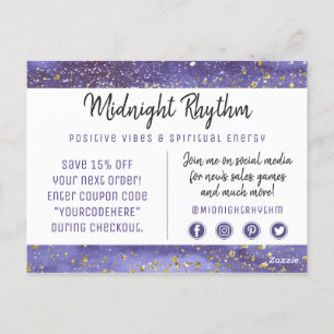 Carte Postale Merci Pleine lune aquarelle Cycle lunaire Nuit