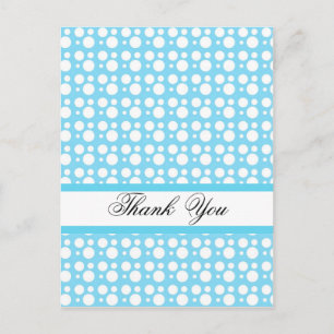 Carte Postale Merci, points bleu clair