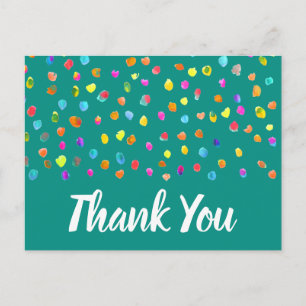 Carte Postale Merci poka dot boho aquarelle