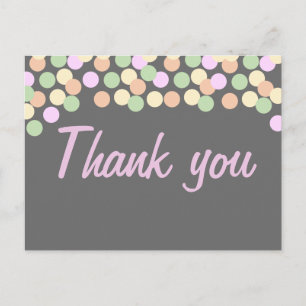 Carte postale Merci Polka Dot Confetti