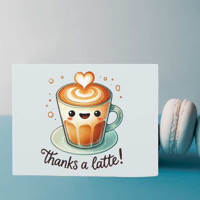 Carte Postale Merci pour ce Latte Pun (Créateur téléchargé)