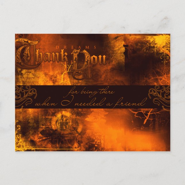 Carte Postale Merci - pour être là quand j'avais besoin d'un ami (Devant)