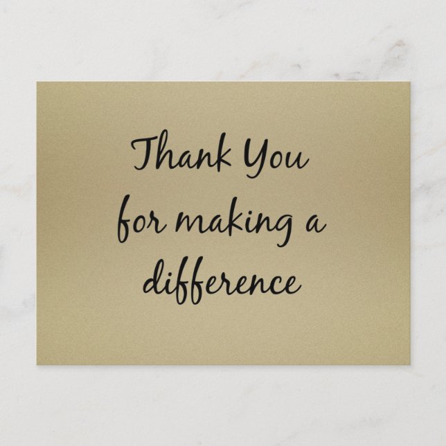 Carte Postale Merci pour faire une différence (Devant)