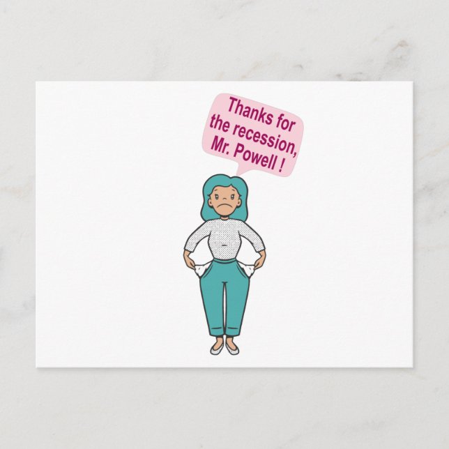 Carte Postale Merci pour la récession, M. Powell (Devant)