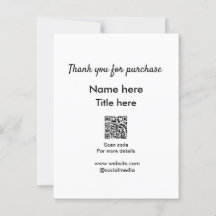 Merci pour l'achat nom titre ici scannez QR