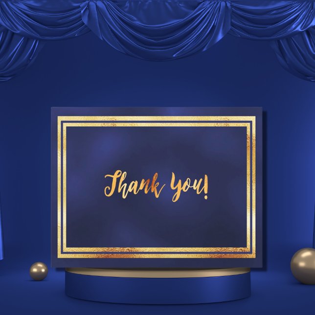Carte Postale Merci pour l'anniversaire marquant bleu marine or (Créateur téléchargé)