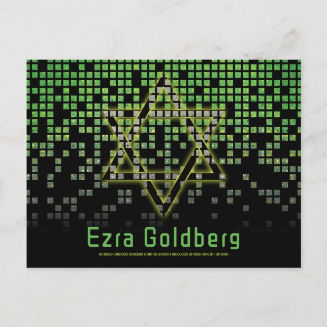 Carte Postale Merci pour le Bar Mitzvah de jeu vidéo vert noir g (Devant)