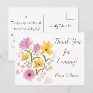 Carte Postale Merci pour le nom et le message personnalisés