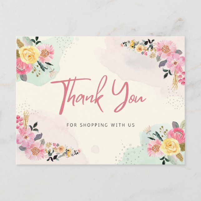 Carte Postale Merci pour le shopping (Devant)