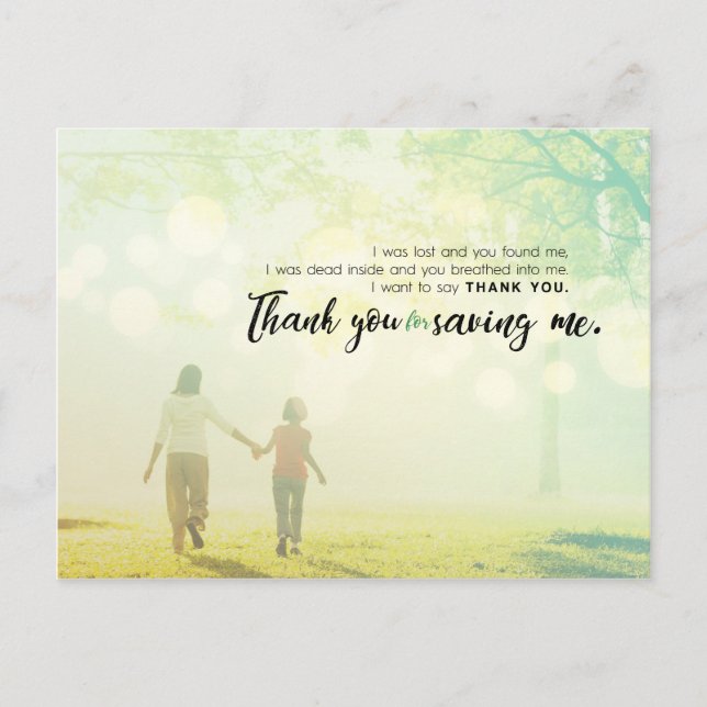 Carte Postale Merci pour me sauver (Devant)