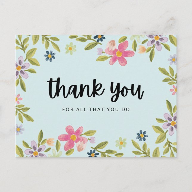 Carte Postale Merci pour tout ce que vous faites (Devant)