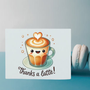Carte Postale Merci pour un jeu de mot en latte
