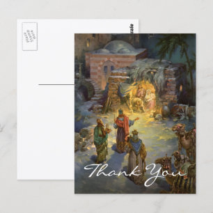 Carte Postale Merci pour un Noël vintage