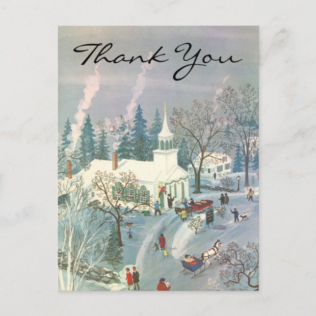 Carte Postale Merci pour un Noël vintage (Devant)