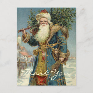 Carte Postale Merci pour un Noël vintage