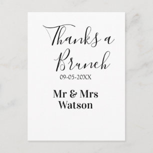 Carte Postale Merci pour un nom de brunch post-mariage date simp