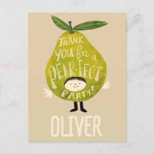 Carte Postale Merci pour une fête poire-fecte dessin de poire dr